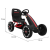 Gokart ABARTH na pedały dla dzieci Czarny + Koła EVA + Hamulec ręczny + Wolny bieg