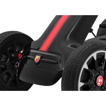Gokart ABARTH na pedały dla dzieci Czarny + Koła EVA + Hamulec ręczny + Wolny bieg