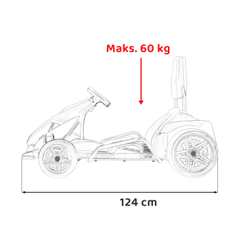 Gokart Fast 3 Drift na akumulator dla dzieci Czarny + Funkcja driftu + Silniki 2x150W + Radio LED + Pasy
