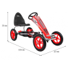 Gokart Full Ahead AIR na pedały dla dzieci 3+ Czerwony + Regulacja siedziska + Pompowane koła + Hamulec ręczny