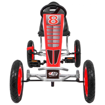 Gokart Full Ahead AIR na pedały dla dzieci 3+ Czerwony + Regulacja siedziska + Pompowane koła + Hamulec ręczny