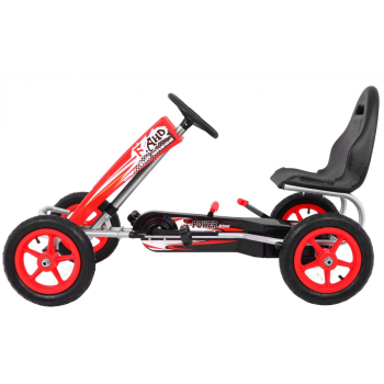Gokart Full Ahead AIR na pedały dla dzieci 3+ Czerwony + Regulacja siedziska + Pompowane koła + Hamulec ręczny