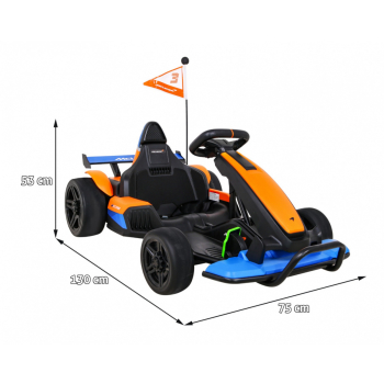 Gokart McLaren Drift na akumulator dla dzieci + Funkcja driftu + Sportowe siedzenie + Światła LED + Wolny Start + EVA