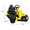 Gokart na akumulator Bolid XR-1 dla dzieci Żółty + Regulowana kierownica + Profilowane siedzenie
