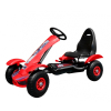 Gokart na pedały Racing XL dla dzieci 3+ Czerwony + Pompowane koła + Regulacja fotela + Wolny bieg