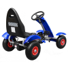 Gokart na pedały Racing XL dla dzieci 3+ Niebieski + Pompowane koła + Regulacja fotela + Wolny bieg