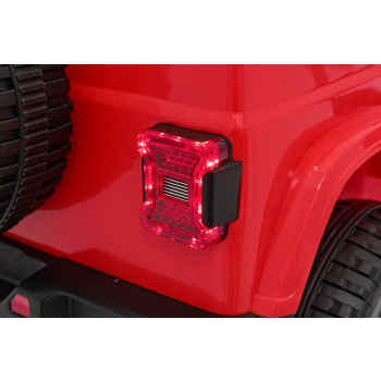 Jeep Wrangler Rubicon na akumulator dla dzieci Czerwony + Pilot + Radio MP3 LED + Koła EVA