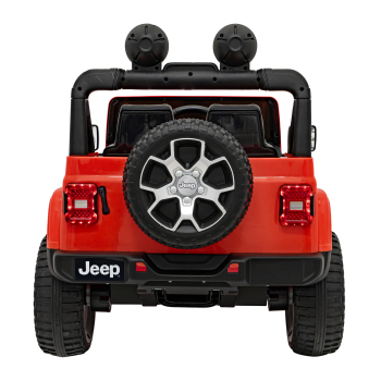 Jeep Wrangler Rubicon na akumulator dla dzieci Pomarańczowy + Pilot + Radio MP3 LED + Koła EVA