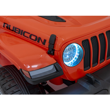 Jeep Wrangler Rubicon na akumulator dla dzieci Pomarańczowy + Pilot + Radio MP3 LED + Koła EVA