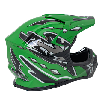 Kask Motocyklowy Enduro Zielony M