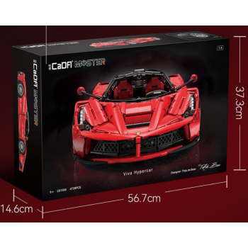 Klocki konstrukcyjne CaDA Master 4739 el. Auto Viva Hypercar dla dzieci 14+ Model 1:8 + Ruchome elementy + Gumowe opony