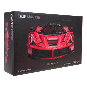 Klocki konstrukcyjne CaDA Master 4739 el. Auto Viva Hypercar dla dzieci 14+ Model 1:8 + Ruchome elementy + Gumowe opony