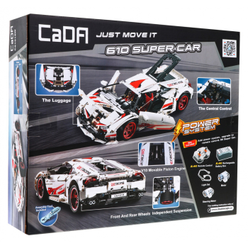 Klocki techniczne CaDA 1696 el. Autko sportowe 610 SUPER-CAR dla dzieci 8+