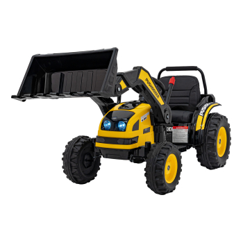 Koparka Traktor na akumulator dla dzieci Żółty + Ruchome Ramię Łyżka + Pilot + Wolny Start + Radio FM + LED