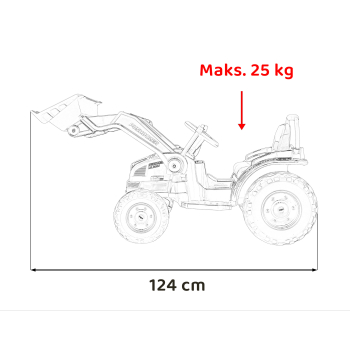 Koparka Traktor na akumulator dla dzieci Żółty + Ruchome Ramię Łyżka + Pilot + Wolny Start + Radio FM + LED