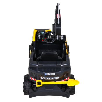 Koparka Volvo na akumulator Żółta + Ruchoma łyżka + 2 baseniki + 150 piłek + Pilot + Radio MP3 + LED
