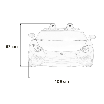 Lamborghini Aventador SV na akumulator dla 2 dzieci Szary + Silnik bezszczotkowy + Pompowane koła + Audio LED