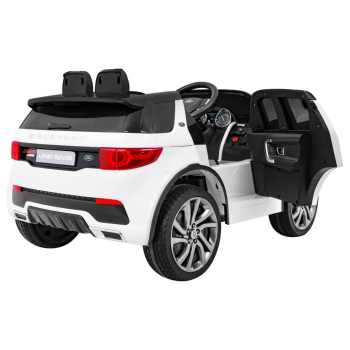 Land Rover Discovery dla dzieci Biały + Pilot + 5-pkt pasy + Regulacja siedzenia + EVA + MP3 LED