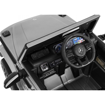 Mercedes AMG G63 dla dzieci Lakier Srebrny + Pilot + MP3 LED + Wolny Start + EVA + Pasy