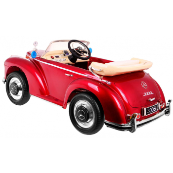Mercedes Benz 300S Retro dla dzieci Lakier Czerwony + Pilot + EVA + Wolny Start + LED MP3