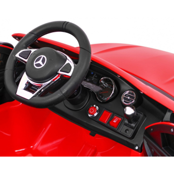 Mercedes Benz C63 AMG dla dzieci Czerwony + Pilot + 5-pkt pasy + EVA + Bagażnik + MP3 LED