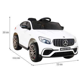 Mercedes Benz GLC63S dla dzieci, Biały SUV + Pilot + Napęd 4x4