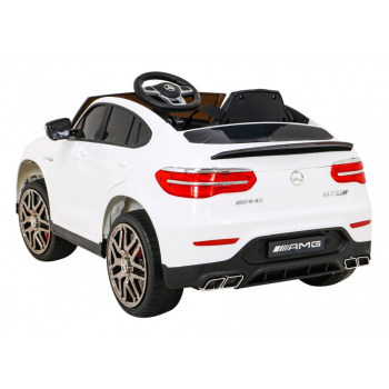 Mercedes Benz GLC63S dla dzieci, Biały SUV + Pilot + Napęd 4x4