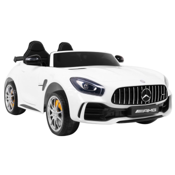 Mercedes-Benz GT R dla dzieci Lakier Biały + Napęd 4x4 + Nawiew powietrza + Pilot + EVA + MP3 LED