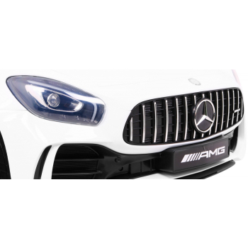Mercedes-Benz GT R dla dzieci Lakier Biały + Napęd 4x4 + Nawiew powietrza + Pilot + EVA + MP3 LED