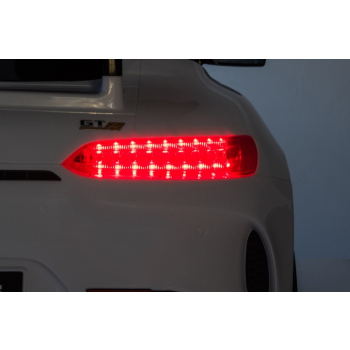 Mercedes-Benz GT R dla dzieci Lakier Biały + Napęd 4x4 + Nawiew powietrza + Pilot + EVA + MP3 LED