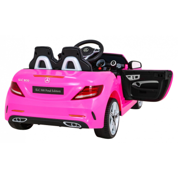 Mercedes Benz SLC300 Auto na akumulator dla dzieci Różowy + Dźwięki MP3 Światła + Pilot + Wolny Start