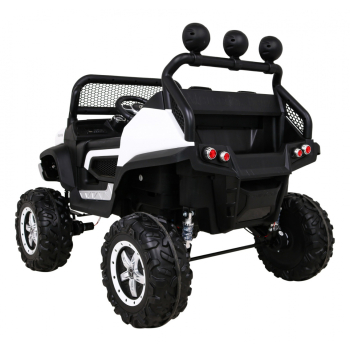 Mercedes Benz Unimog dla dzieci Biały + Napęd 4x4 + Pilot + Bagażnik + Wolny Start + MP3 LED