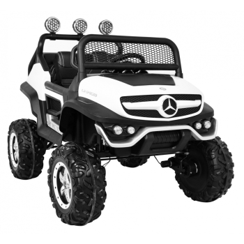 Mercedes Benz Unimog dla dzieci Biały + Napęd 4x4 + Pilot + Bagażnik + Wolny Start + MP3 LED