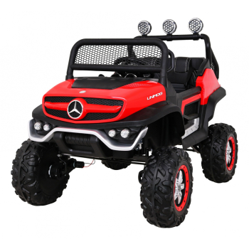 Mercedes Benz Unimog dla dzieci Terenowy Czerwony + Napęd 4x4 + Pilot