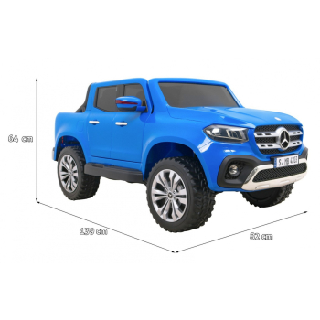 Mercedes Benz X-Class dla dzieci Niebieski + Pilot + Napęd 4x4 + MP4 + Bagażnik + LED + EVA