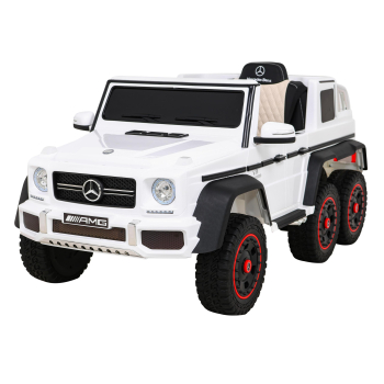Mercedes G63 AMG Autko na akumulator Biały + Pilot + 6 kół EVA + Wolny Start + MP3 LED