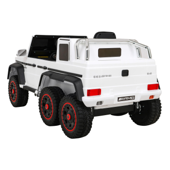 Mercedes G63 AMG Autko na akumulator Biały + Pilot + 6 kół EVA + Wolny Start + MP3 LED
