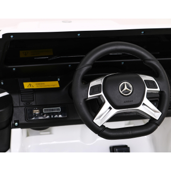 Mercedes G63 AMG Autko na akumulator Biały + Pilot + 6 kół EVA + Wolny Start + MP3 LED