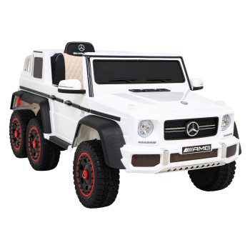 Mercedes G63 AMG Autko na akumulator Biały + Pilot + 6 kół EVA + Wolny Start + MP3 LED