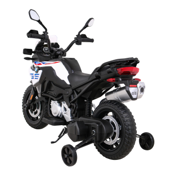 Motor BMW F850 GS na akumulator dla dzieci Biały + Kółka pomocnicze + Audio LED + Wolny Start + EVA