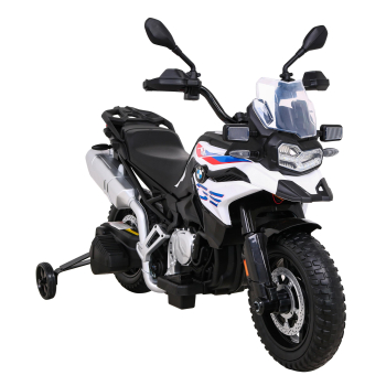 Motor BMW F850 GS na akumulator dla dzieci Biały + Kółka pomocnicze + Audio LED + Wolny Start + EVA