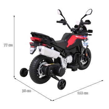 Motor BMW F850 GS na akumulator dla dzieci Czerwony + Kółka pomocnicze + Audio LED + Wolny Start + EVA