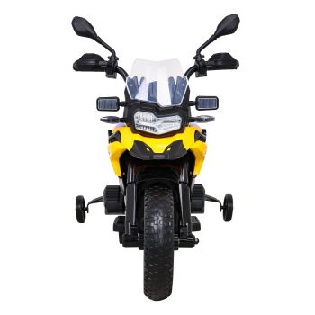 Motor BMW F850 GS na akumulator dla dzieci Żółty + Kółka pomocnicze + Audio LED + Wolny Start + EVA