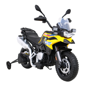 Motor BMW F850 GS na akumulator dla dzieci Żółty + Kółka pomocnicze + Audio LED + Wolny Start + EVA