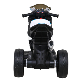 Motor BMW HP4 na akumulator dla dzieci Biały + 3 Koła + LED + MP3 USB + Ekoskóra