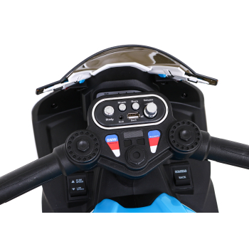 Motor BMW HP4 na akumulator dla dzieci Niebieski + 3 Koła + LED + MP3 USB + Ekoskóra
