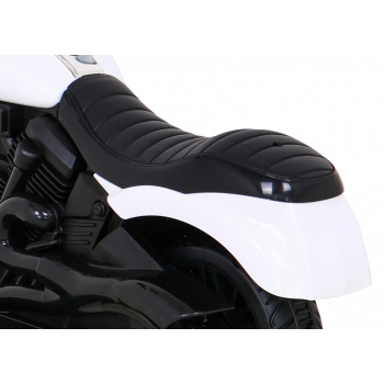 Motor Chopper V-Max na akumulator dla dzieci Biały + Melodie Klakson + Światło + Kółka pomocnicze