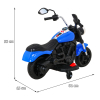 Motor Chopper V-Max na akumulator dla dzieci Niebieski + Melodie Klakson + Światło + Kółka pomocnicze