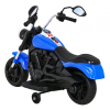Motor Chopper V-Max na akumulator dla dzieci Niebieski + Melodie Klakson + Światło + Kółka pomocnicze