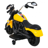 Motor Chopper V-Max na akumulator dla dzieci Żółty + Melodie Klakson + Światło + Kółka pomocnicze